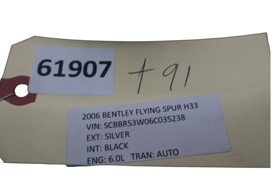 06-12 Bentley Continental Flying Spur Left Side Intercooler Air Duct Shroud Oem