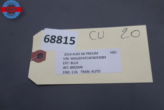 13-18 Audi A6 Rear Right Passenger Seat Top Upper Cushion  W/Armrest Brown Oem