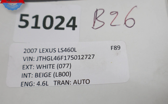 07-09 Lexus LS460 LS460L Center Console Ash Tray Ashtray Lighter Holder Oem