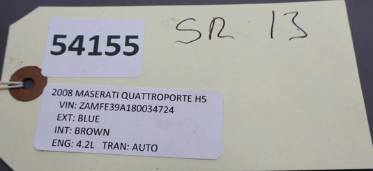 03-13 Maserati Quattroporte S Front Left Side Seat Rail Frame W/Motors Oem