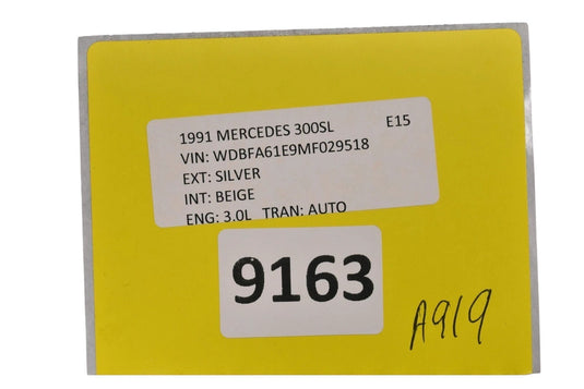 90-02 Mercedes SL500 300SL Convertible Rear Left Side Lock Latch Cylinder OEM