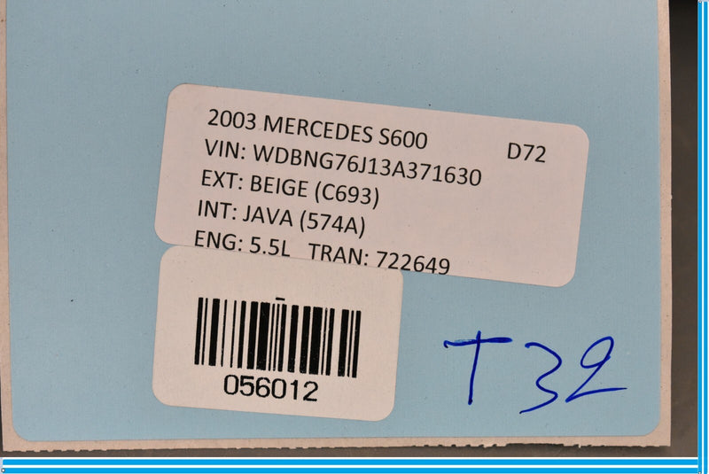 Load image into Gallery viewer, 00-06 Mercedes S500 S600 W220 Rear Right Side C-Pillar Cover Trim Leather

