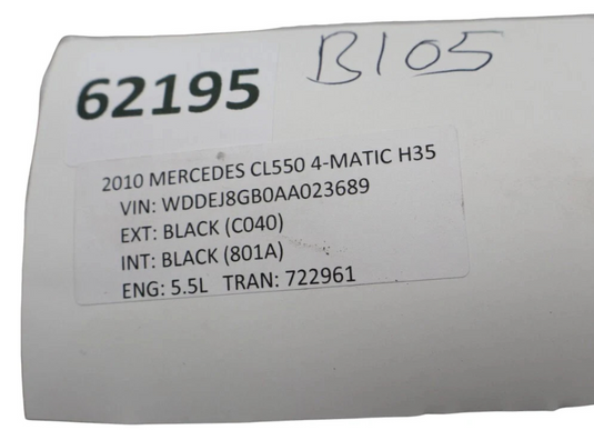 07-14 Mercedes CL600 CL550 Front Left Side Door Speaker Tweeter A2168202702 Oem