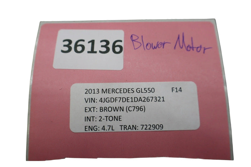Load image into Gallery viewer, 13-19 Mercedes GL550 X166 AC A/C Rear Heater Blower Fan Motor Assembly Oem
