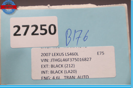 07-09 Lexus LS460 LS460L XF40 Rear Left Driver Seat Belt Assembly Retractor Oem