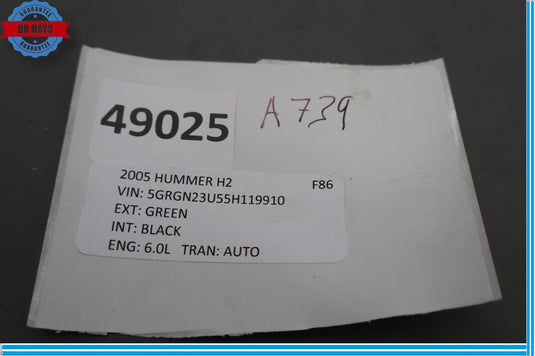 03-09 Hummer H2 Rear Left Driver Side Interior Door Handle 15057580 Oem