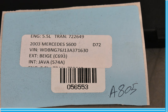 00-06 Mercedes S600 W220 Parktronic Parking Control Module Unit ECU Oem