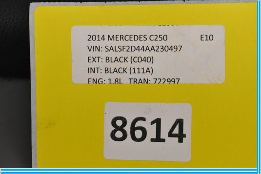 10-17 Mercedes W204 C250 Right Passenger Side Back Panel Seat Cover Black Oem