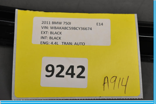 09-15 BMW 750i 750Li Rear Left Driver Lh Side Door Window Guide Trim Cover Oem