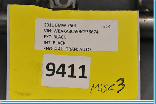 09-12 BMW 750Li 750i F01 F02 High Pressure Fuel Injector Rail Oem