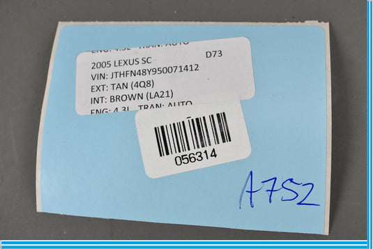 02-10 Lexus SC430 Left Driver Side Trunk Storage Cover Catch Mount ECRU Oem