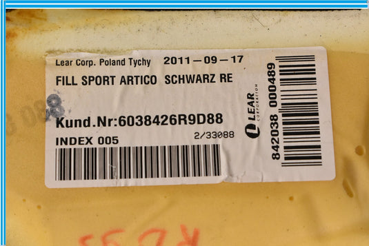 08-14 Mercedes W204 C250 E350 Rear Right Passenger Side Seat Cushion Bolster Oem