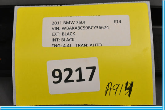 09-15 BMW 750i 750Li Rear Left Driver Side Window Shade Cover Trim Panel Oem