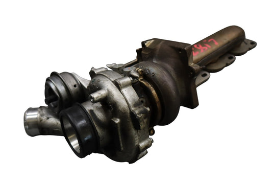 11-20 Mercedes GL550 M278 Left Side Turbocharger Turbo Charger Manifold Oem