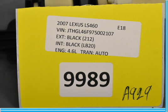 07-12 Lexus LS460 Front Right Passenger Door Window Switch Oem