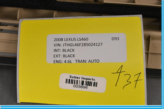 07-12 Lexus LS460 Rear Left Driver Side Door Sill Scuff Plate Cover Oem