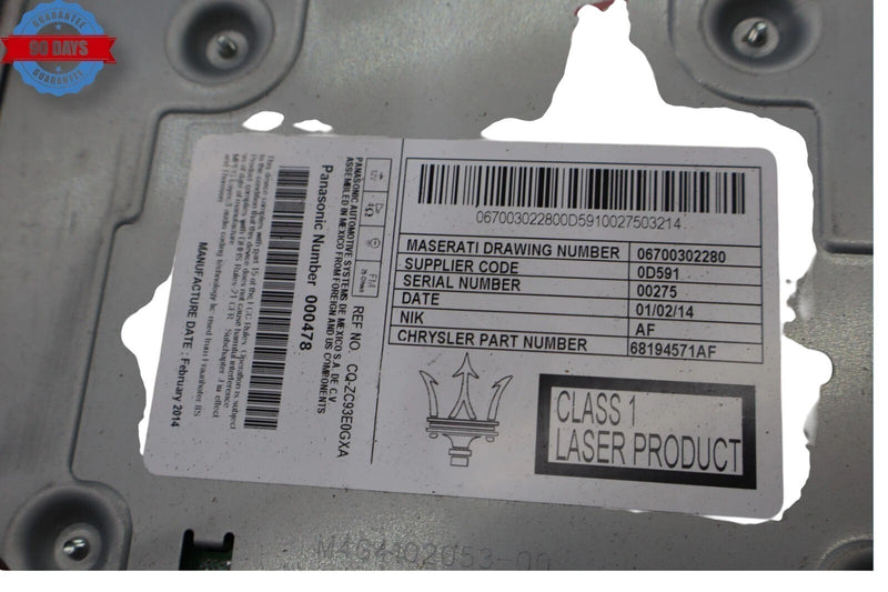 Load image into Gallery viewer, 14-19 Maserati Ghibli Navigation Cd Player Radio Head Unit Receiver Am/Fm OEM
