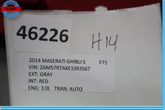 14-22 Maserati Ghibli Front Right Passenger Side Seat Cover Panel Trim Red Oem