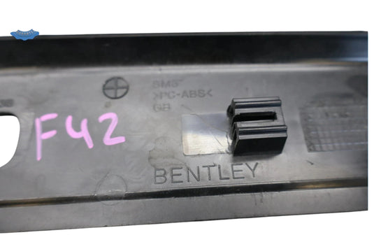 06-12 Bentley Continental Flying Spur Rear Trunk Lid Upper Trim Panel Black OEM