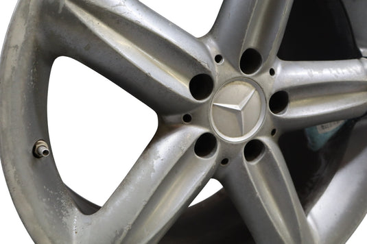 03-08 Mercedes R230 SL500 9.5 x 18 18" Rear Wheel Rim Silver 2304010502 Oem