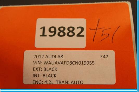 11-15 Audi A8 Quattro Rear Right Passenger Side Lower Quarter Lid Cover Trim OEM