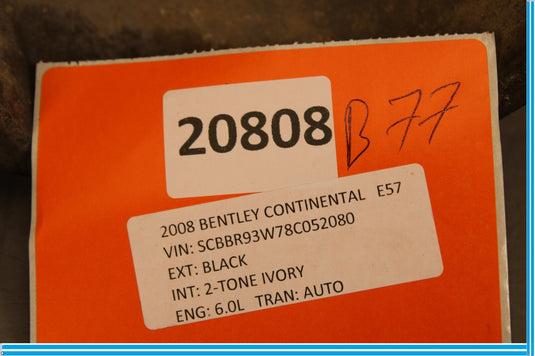 03-12 Bentley Continental Rear Right Side Axle Shaft Splash Shield Cover Oem