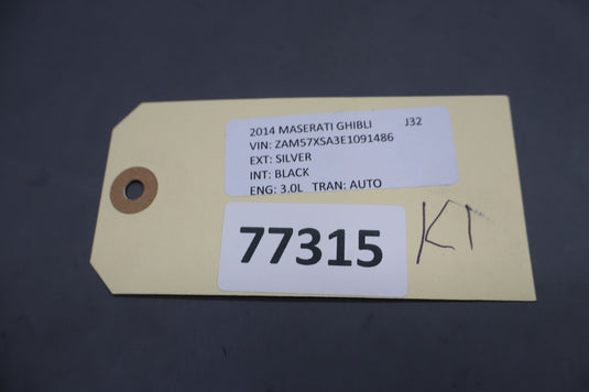 14-22 Maserati Ghibli M157 Rear Center Side Seat Belt Buckle Black Oem