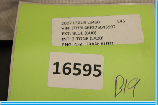 07-12 Lexus Ls460 Steering Column Upper Trim Cover Panel Black Oem