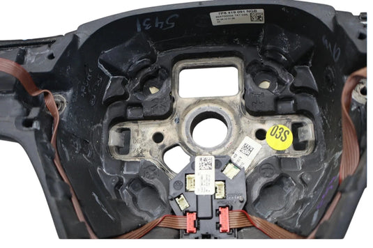 11-17 Volkswagen VW Touareg Front Steering Wheel Assembly Leather 7P6419091 OEM