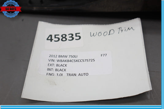 09-15 BMW 750Li F01 F02 Rear Left Driver Side Interior Door Trim Cover Oem