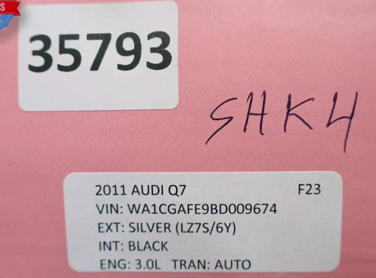 07-15 Audi Q7 Rear Right Side Suspension Shock Strut Absorber 7L6512021 Oem
