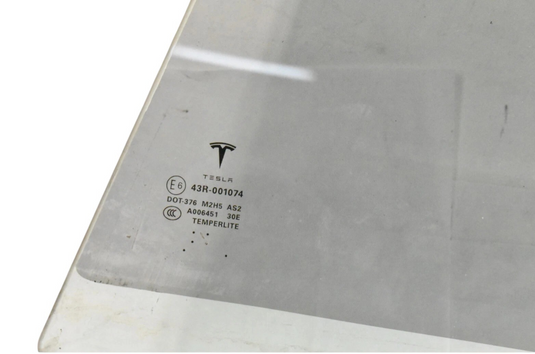 12-20 Tesla Model S Rear left Driver Side Door Window Glass 43R001074 Oem