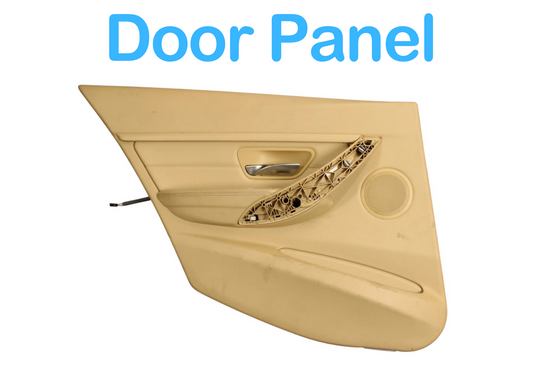 12-18 BMW 320i 328i F30 Rear Left Driver Side Interior Door Panel Beige OEM