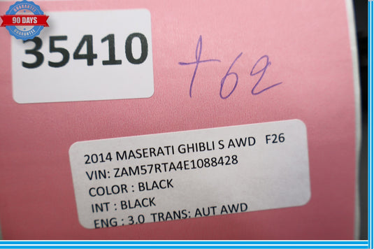 14-20 Maserati Ghibli Left Driver Side Upper B Pillar Trim Panel Black Oem
