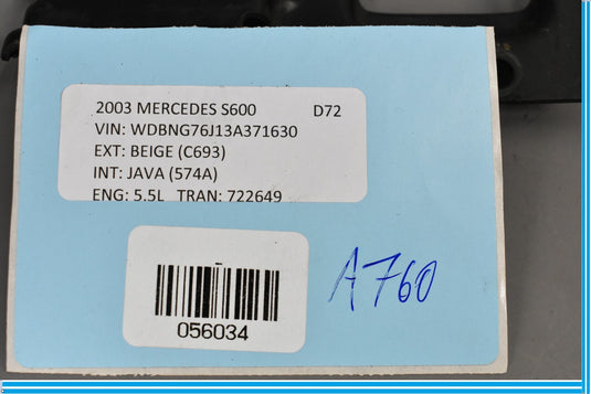 00-06 Mercedes S500 S600 W220 Left Driver Side Radiator mount bracket Holder Oem