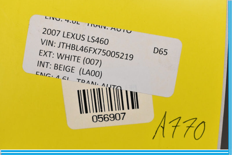 Load image into Gallery viewer, 07-09 Lexus LS460 Rear Left Driver Side Inner Trunk Tail Light Lamp Oem
