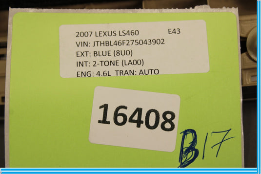 07-12 Lexus LS460 Rear Right Passenger Side Door Sill Scuff Plate Panel Trim Oem
