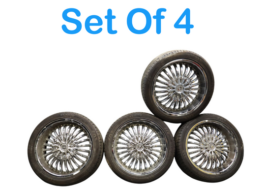 Strada Spina 20" Inch Chrome Alloy Rim Wheel Set of 4 20x8J 245/40 ZR20 Oem