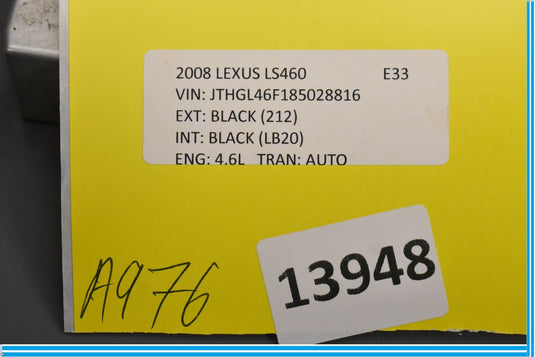 07-09 Lexus LS460 Front Right Passenger Seat Climate Control ModuleOem