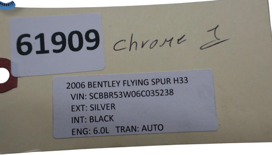 06-12 Bentley Continental Front Left Side Door Lower Window Molding Trim Oem