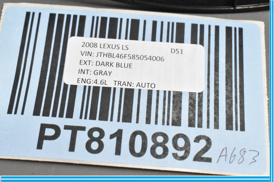 07-12 Lexus LS460 Instrument Cluster Speedometer Trim Bezel Cover Oem