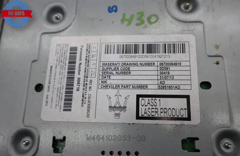 Load image into Gallery viewer, 14-17 Maserati Ghibli M157 Quattroporte M156 Head Unit FM CD Audio 670008491 Oem
