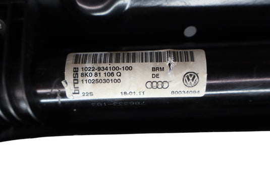 07-15 Audi Q7 4L Front Left Drive Side Lower Seat Rail Frame W/ Motor Oem