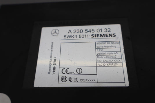 00-03 Mercedes R230 SL500 Keyless Go Entry Control Module Unit Oem