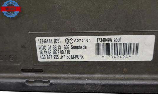 12-18 Audi A6 Sun Roof Sunroof Shade Cover Overhead Panel 4G5877255 Oem