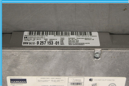 09-15 BMW 750i 750Li Communication Telematic Bluetooth Module Unit Oem