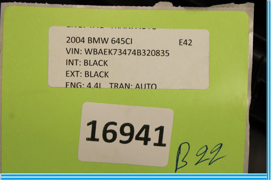 04-05 BMW 645Ci Front Power Distribution Power Relay Box Oem