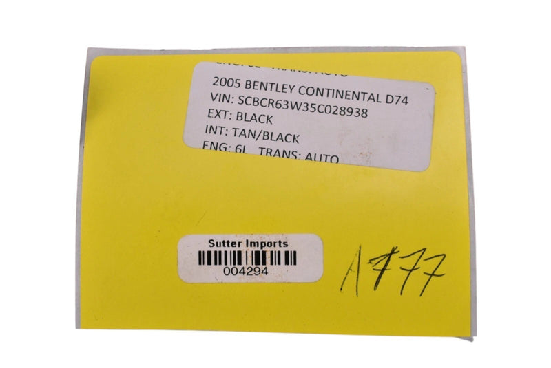 Load image into Gallery viewer, 03-12 Bentley Continental Front Engine Cover Plate Trim 07C103925AG Oem
