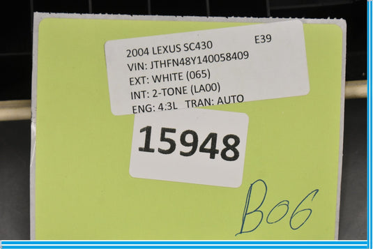 02-10 Lexus SC430 Right Passenger Convertible Roof Side Rail Cover Trim Oem