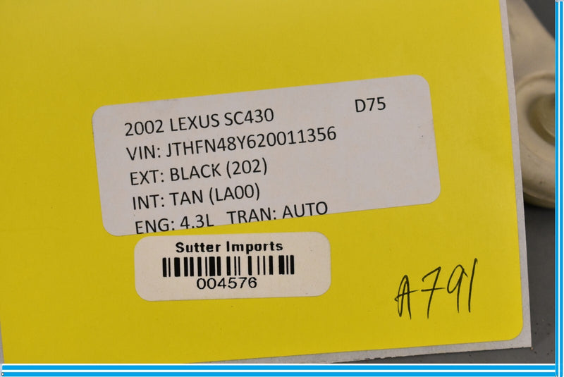 Load image into Gallery viewer, 02-10 Lexus SC430 Front Right Passenger Side Head Rest Back Cover Trim Oem
